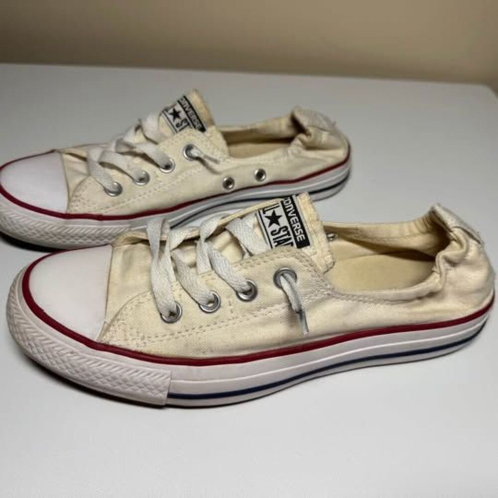 Converse All Star Shoreline Sneakers Women's Size 8 Ivory Canvas Low Top Shoes